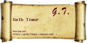 Gelb Timur névjegykártya